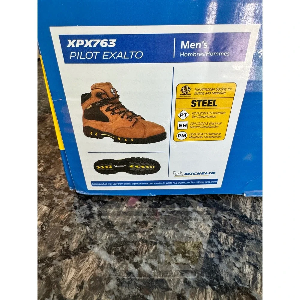 Caterpillar XPX763 Mens Brown Leather Steel Toe Work‎ Boots Size 13M ASTM Rated